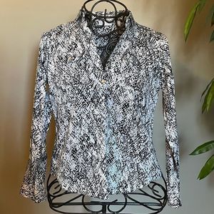 NY&Co Small Snake Print Stretch Blouse